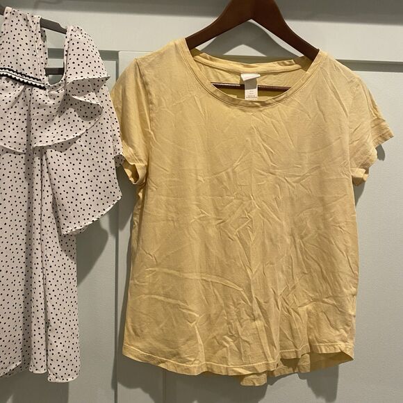 Bundle of Two Tops Women’s Small White Yellow Takara H&M Polka Dot Casual Career - Picture 11 of 16